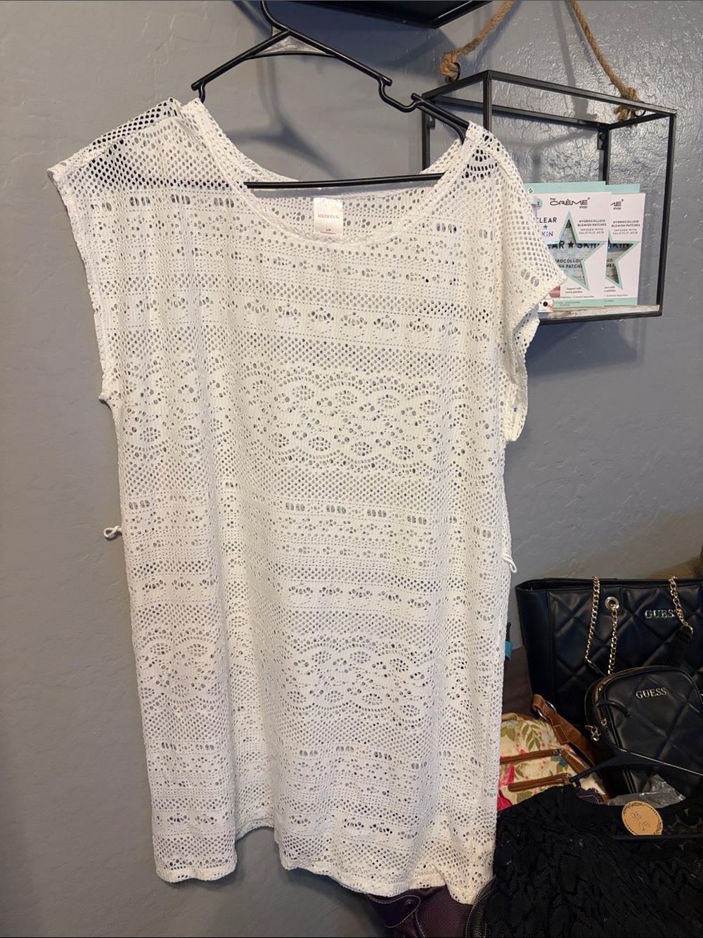 Merona White Crochet Swim Coverup Dress